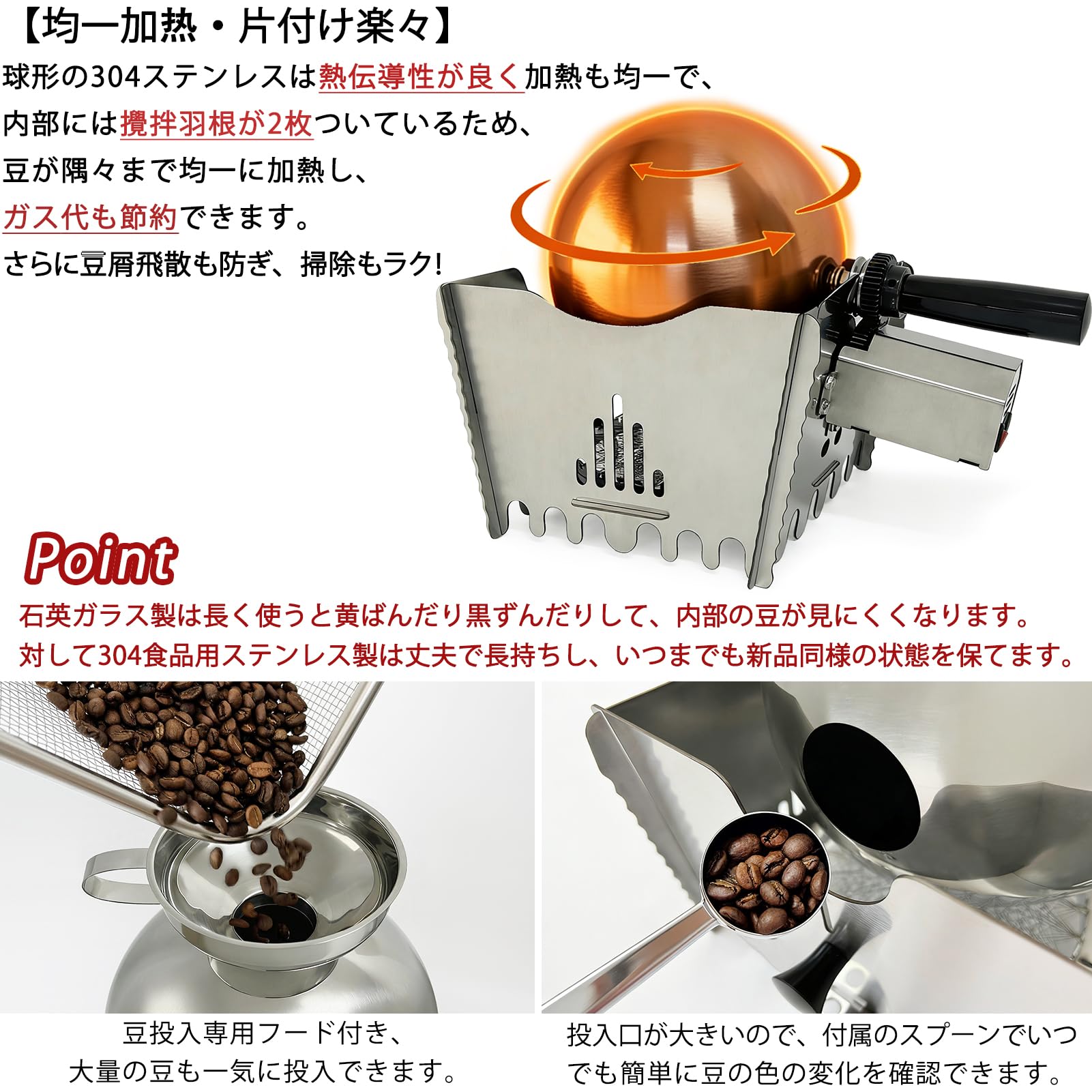 Amazon | Tenvery コーヒーロースター コーヒー焙煎機 小型業務用 家庭